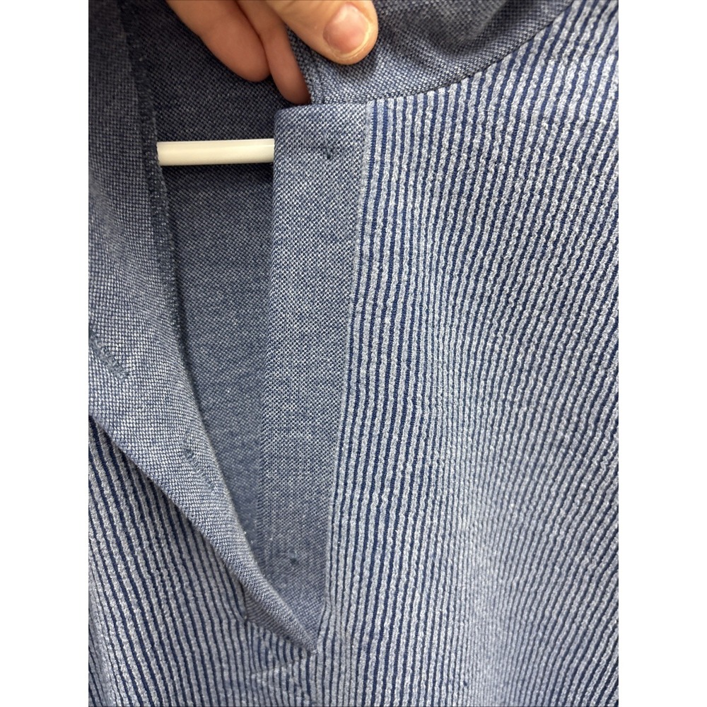 Vintage Teddi Blue Stonewashed Knit Polo Shirt Short Sleeve Collared Retro 80s - Picture 3 of 7